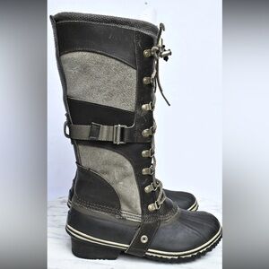 Sorel Conquest Carly Waterproof Leather Knee High Riding Work Boots Womens Sz10